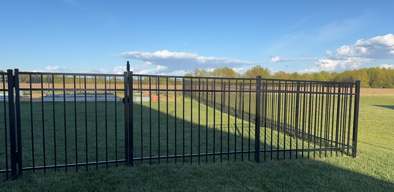 Aluminum fence installation on commercial property in Carson, CA